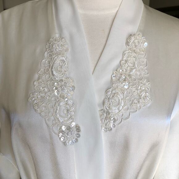 Vintage 1990's Cato Unique Polyester Long Sleeve Sexy Boudoir Robe Medium - Picture 3 of 16